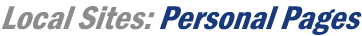 Local Sites: Personal Web Pages